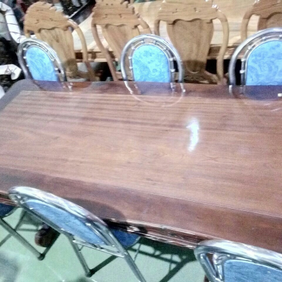 Bộ bàn gỗ ghế inox 6 cái